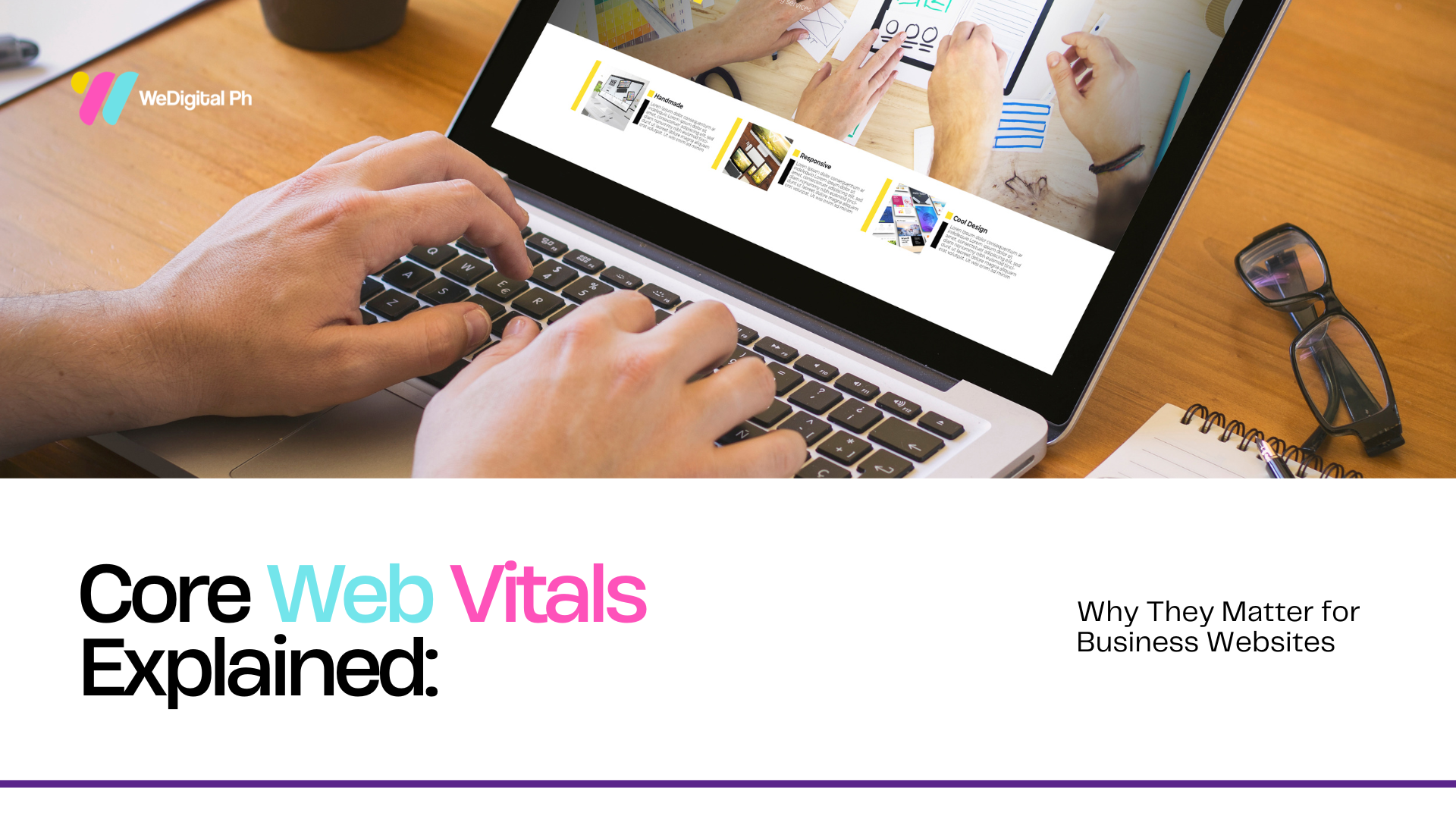 Laptop showing website interface and analytics representing Core Web Vitals optimization for business websites.